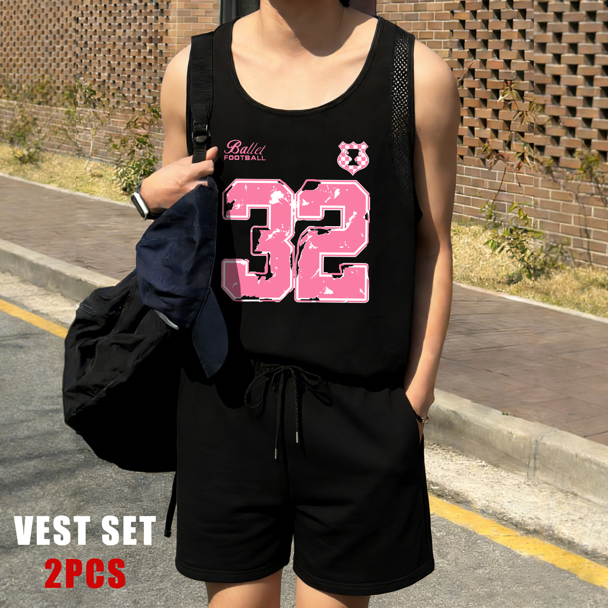 Summer Clothing Sets - Vintage Styled Number 32 Print Mens