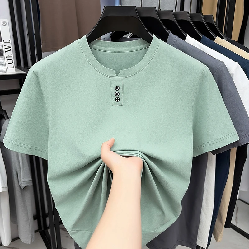Summer Clothing Trends - Mens Casual Henley Neck T Shirt