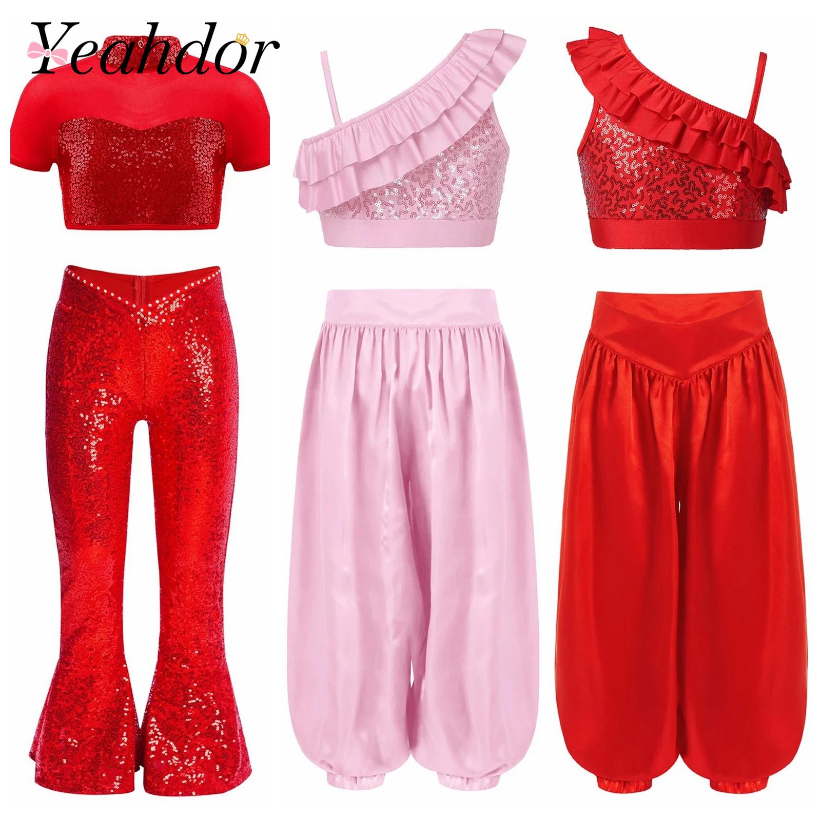 Summer Clothing Girl - Children Shiny Sequins Dance Clothes Girls