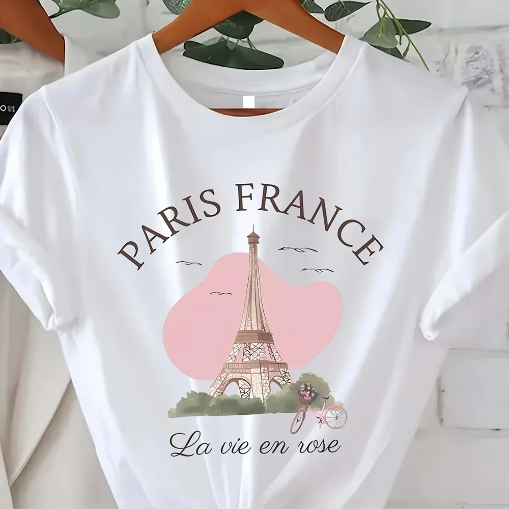 Summer Clothing In Paris - Vintage Elegant O-neck Short Sleeved T-shirt