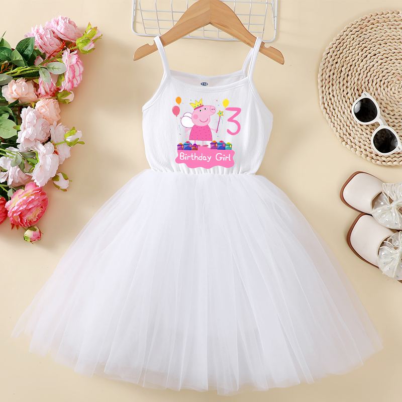 Summer Clothing Baby - Peppa Pigs Dress Birthday Number 1-9