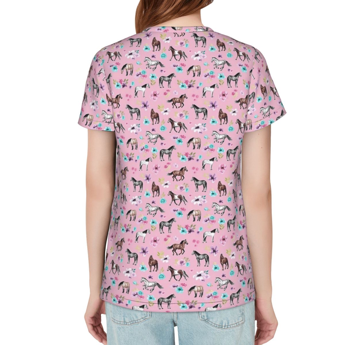 Horses And Flowers On Pink, Eq - Summer Equestrian Clothing recension och pris