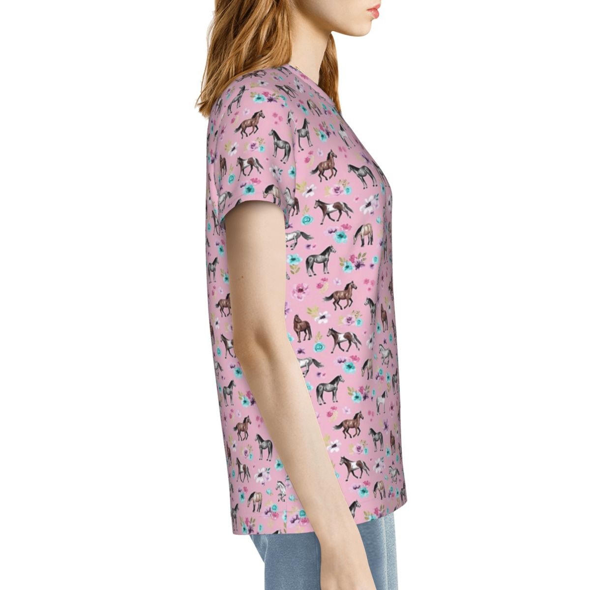 Horses And Flowers On Pink, Eq - Summer Equestrian Clothing recension och pris