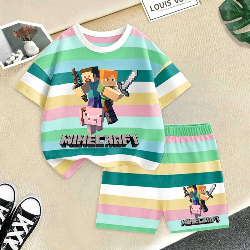 Minecrafted Girl boy Summer T  - Summer Clothing Baby recension och pris