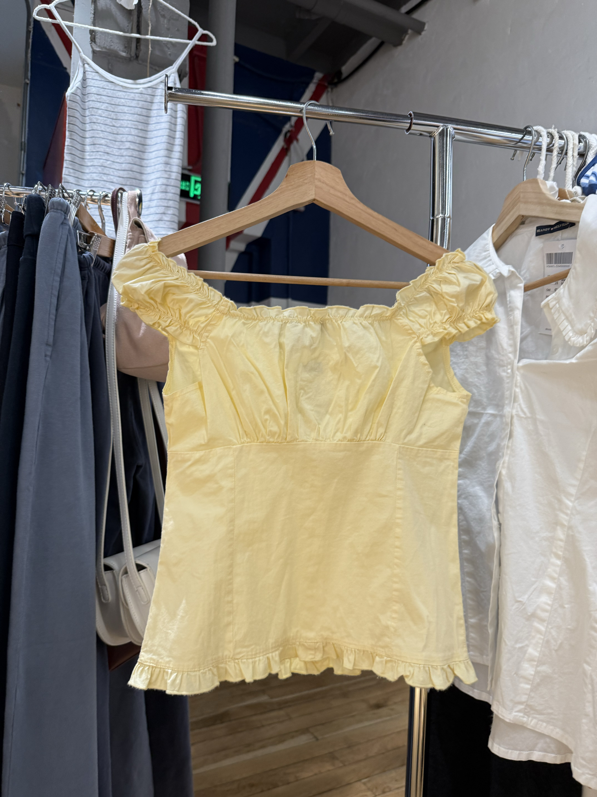 Yellow Slim Pleated Blouse T-s - Yellow Summer Clothing recension och pris