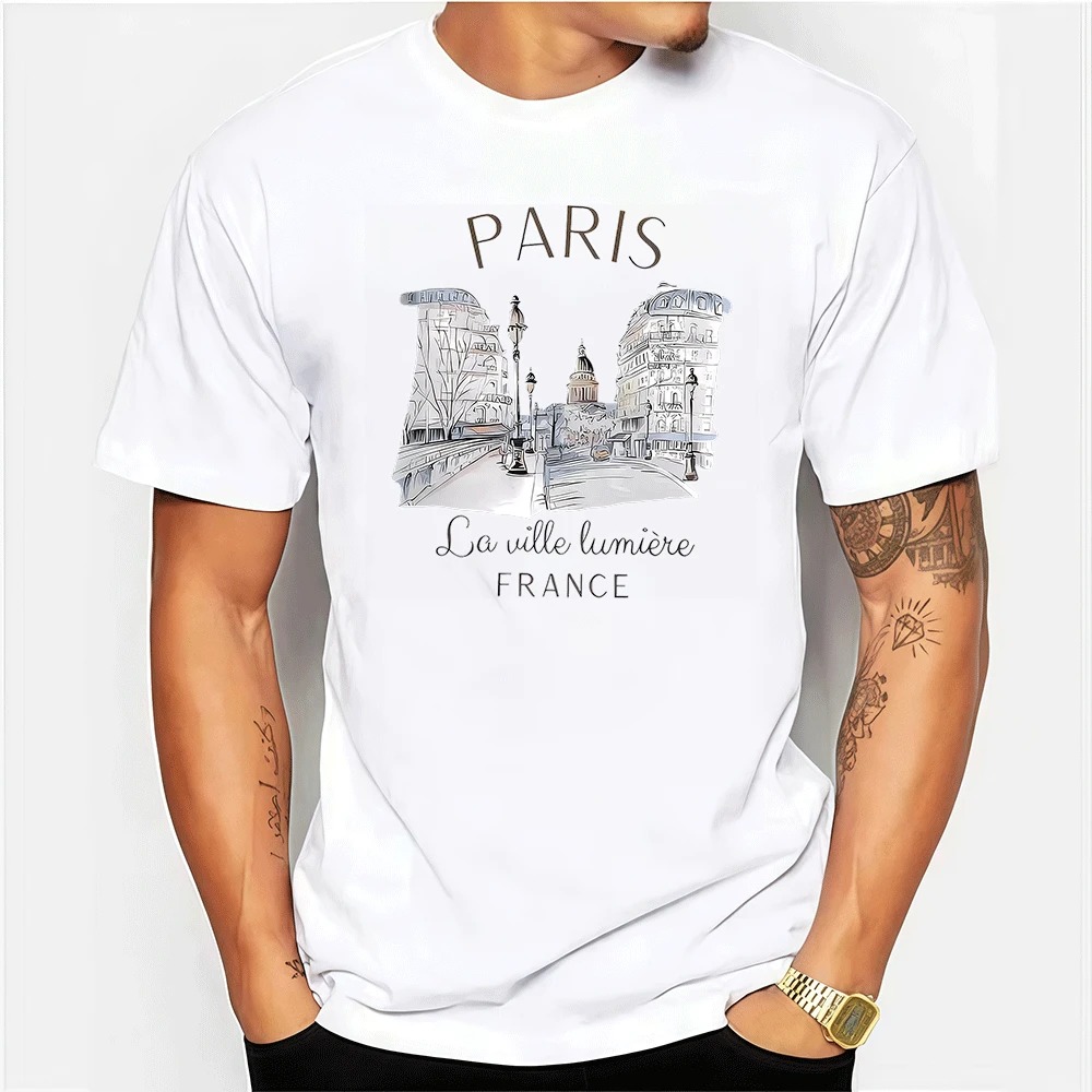 90s T Shirt Paris Men's Print  - Summer Clothing In Paris recension och pris