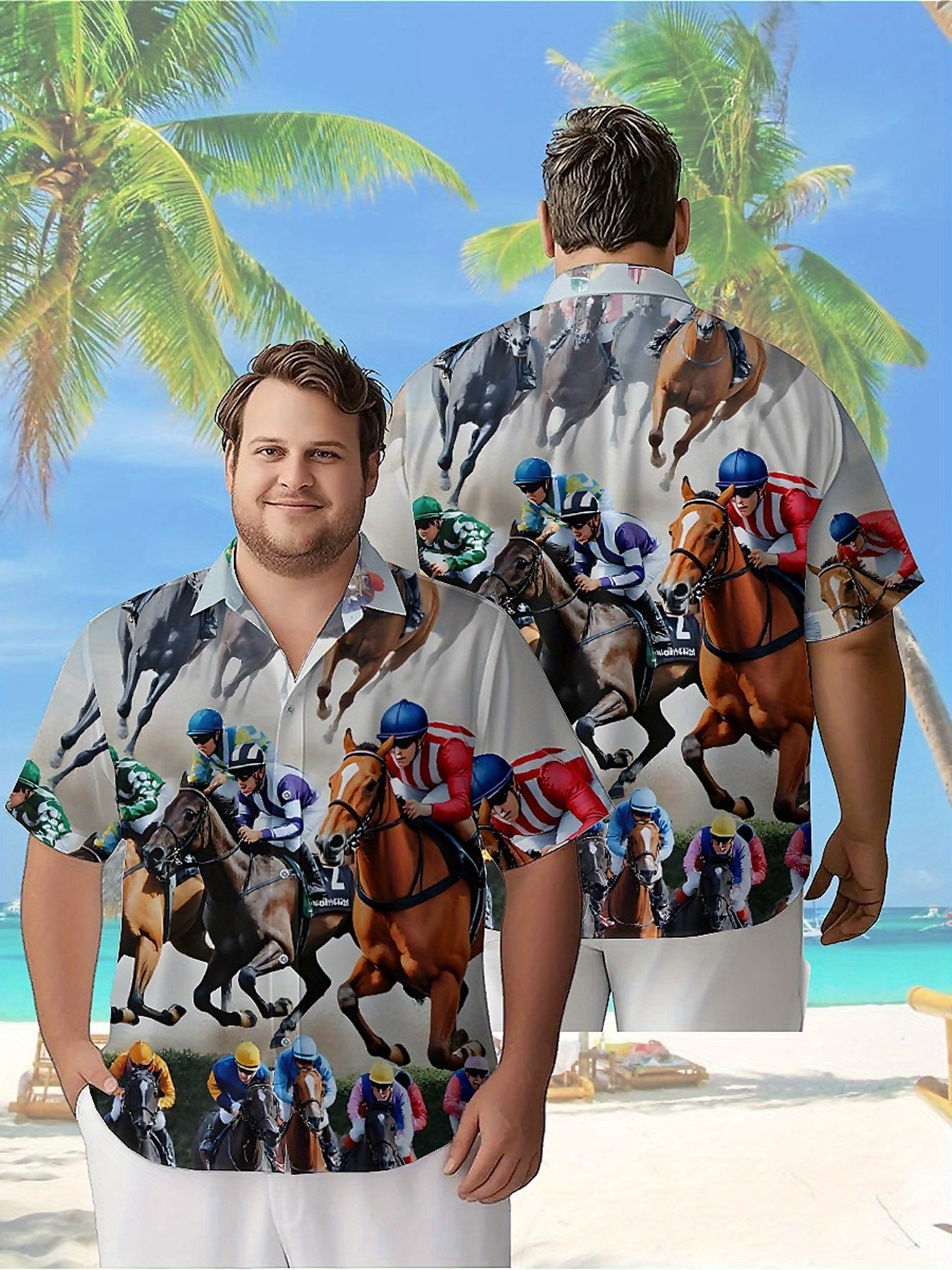 Men's Plus Size Hawaiian Shirt - Summer Equestrian Clothing recension och pris