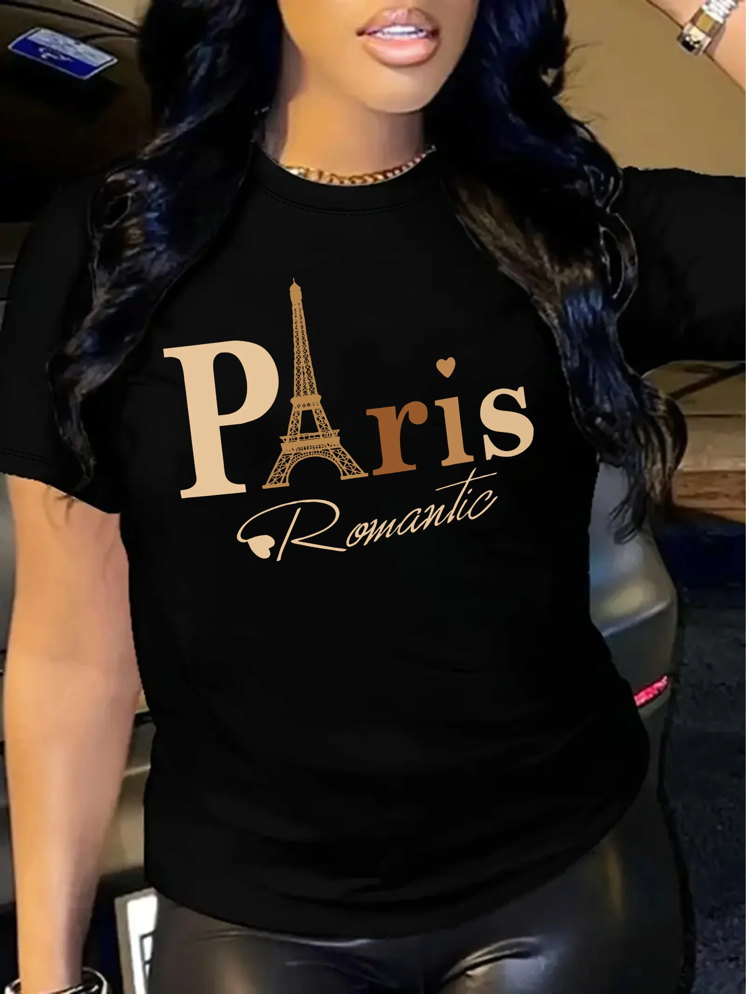 Paris Letter Print T-shirt, Sh - Summer Clothing In Paris recension och pris