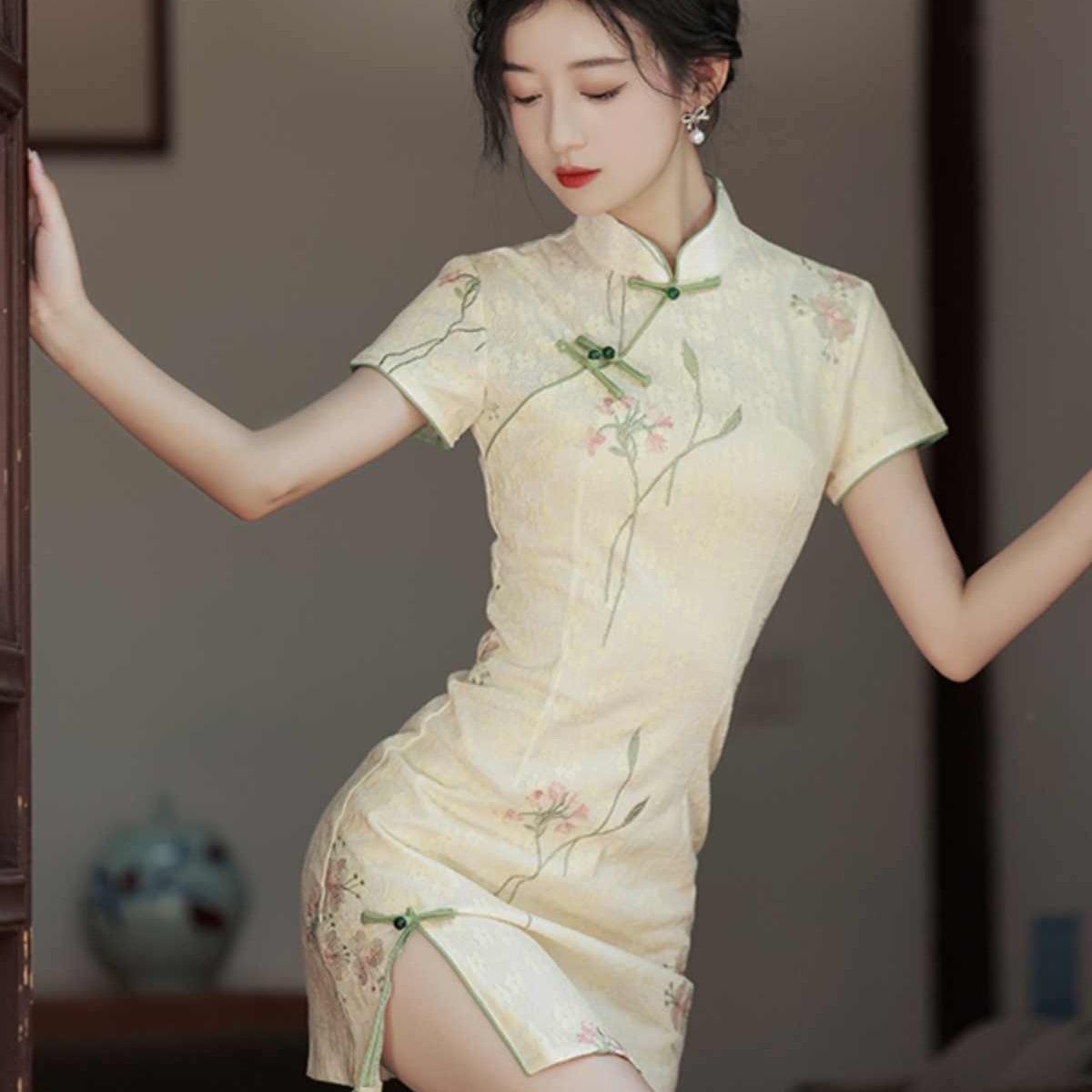 Petite Chinese Modern Qipao Dr - Summer Clothing Young Women recension och pris