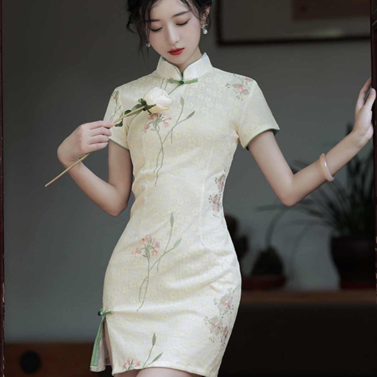 Petite Chinese Modern Qipao Dr - Summer Clothing Young Women recension och pris