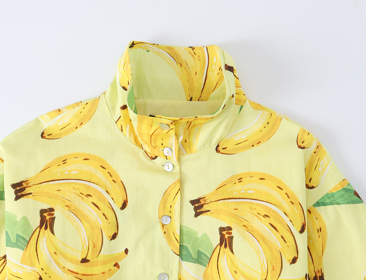 KONDALA Chic Women Fruit Print - Yellow Summer Clothing recension och pris