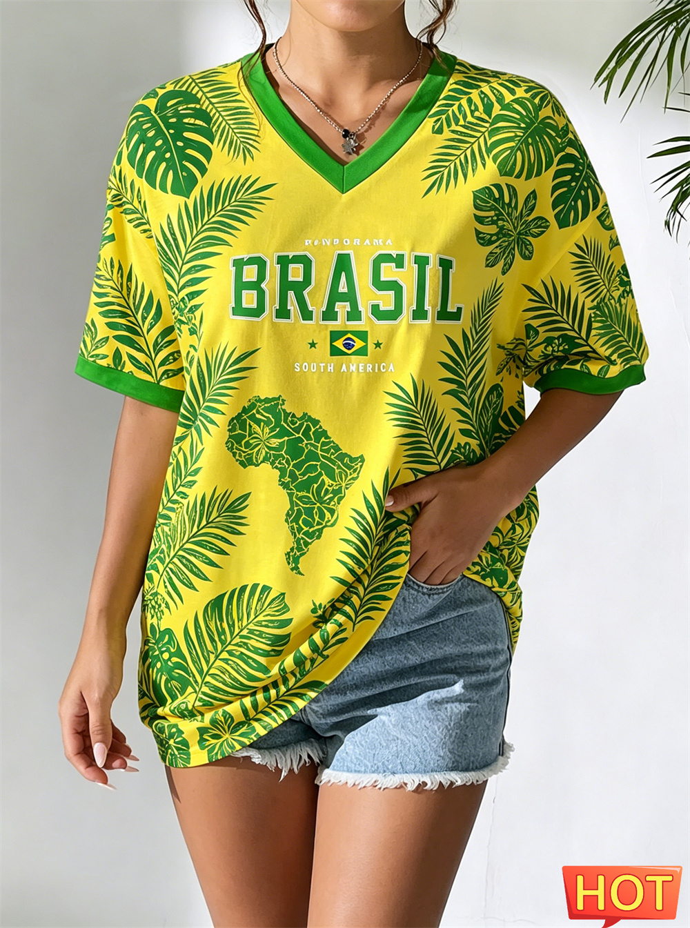 New Brazilian T-shirt Summer W - Yellow Summer Clothing recension och pris