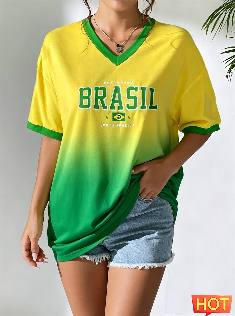 New Brazilian T-shirt Summer W - Yellow Summer Clothing recension och pris